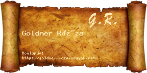 Goldner Róza névjegykártya